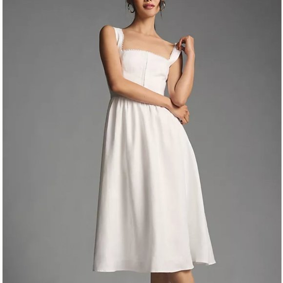 Reformation Tagliatelle Linen Dress Sz2 White - Picture 4 of 12